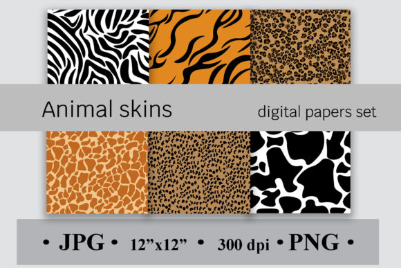 Download Animal Skins Digital Paper Set - Animal skin Collection