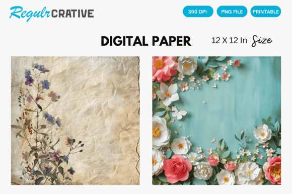 Download Floral Background Digital Paper Patterns - Paper patterns Collection