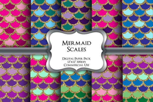 Download Mermaid Scales Digital Paper Pack - Premium Resources