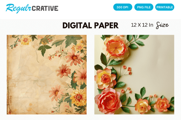 Download Floral Background Digital Paper Patterns - Paper patterns Collection