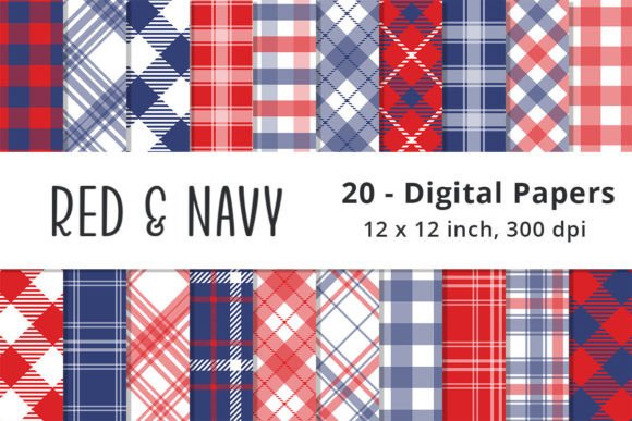 Download Navy Blue and Red Plaid Digital Patterns - Digital patterns Collection