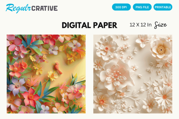 Download Floral Background Digital Paper Patterns - Paper patterns Collection