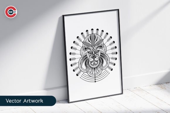 Download Modern Line Art Lion Vector Artwork - Modern Collection