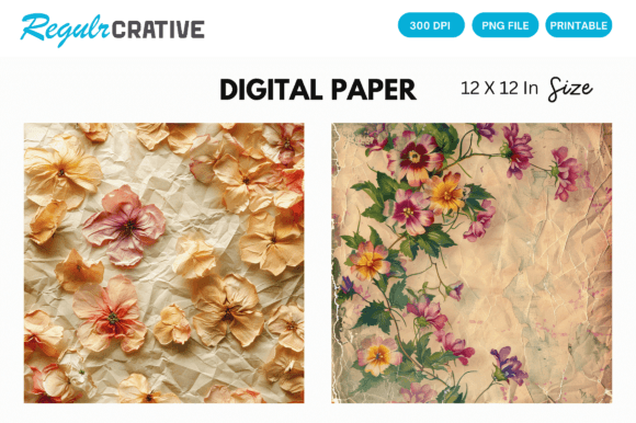 Download Floral Background Digital Paper Patterns - Paper patterns Collection