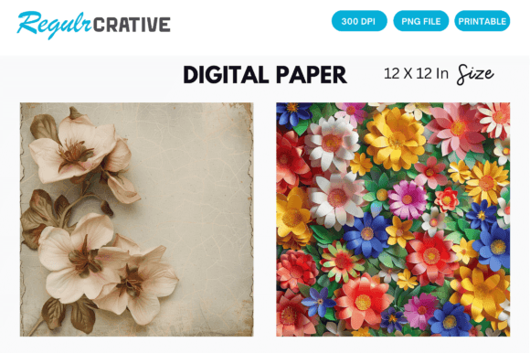 Download Floral Background Digital Paper Patterns - Paper patterns Collection