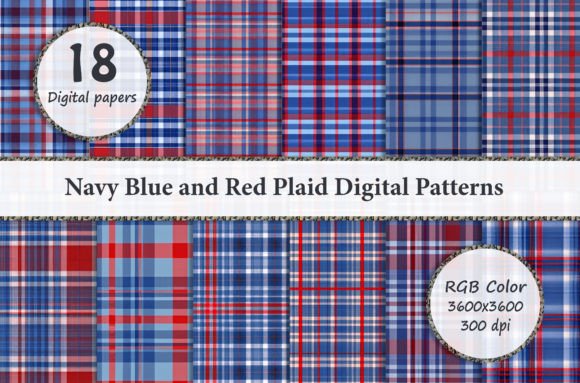 Download Navy Blue and Red Plaid Digital Patterns - Digital patterns Collection