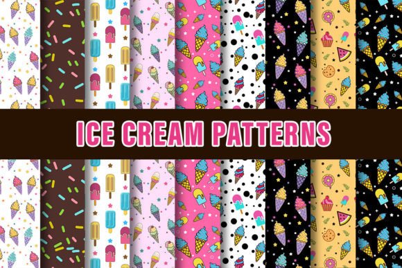 Download Ice Cream Digital Paper Patterns - Paper patterns Collection
