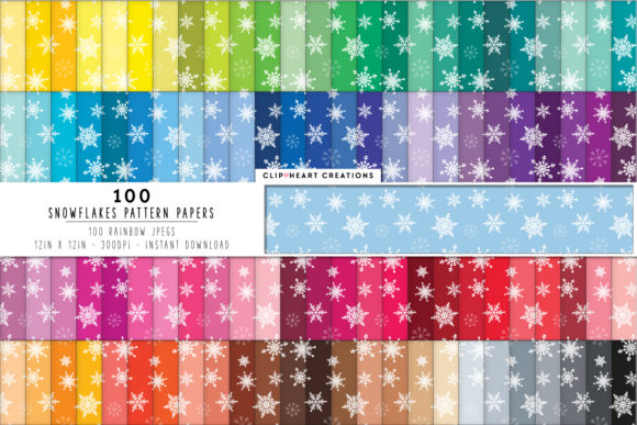 Download 100 Snowflake Pattern Papers - Snow Collection