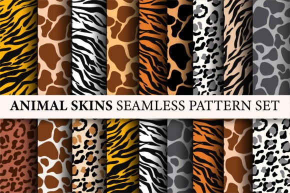 Download Animal Skin Texture Digital Paper Set - Animal skin Collection