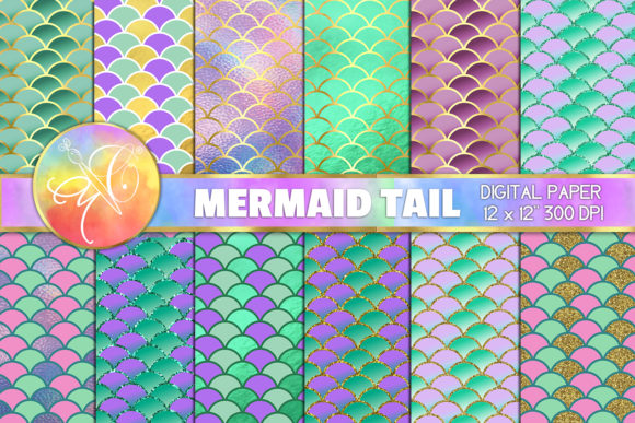 Download Mermaid Scales Digital Paper - Premium Resources