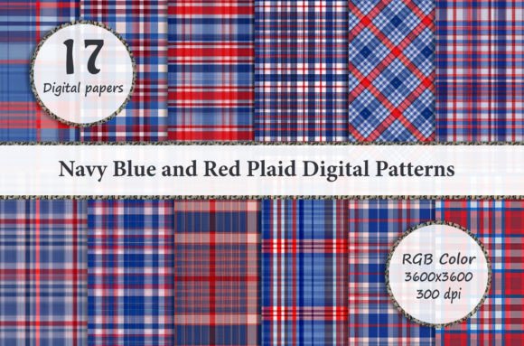 Download Navy Blue and Red Plaid Digital Patterns - Digital patterns Collection