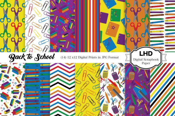 Download Back to School Digital Paper Patterns - Paper patterns Collection