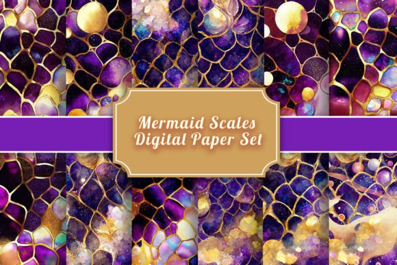 Download Mermaid Scales Digital Paper - Premium Resources