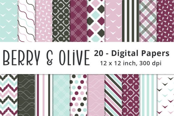 Download Printable Pink &amp; Mint Digital Patterns - Digital patterns Collection